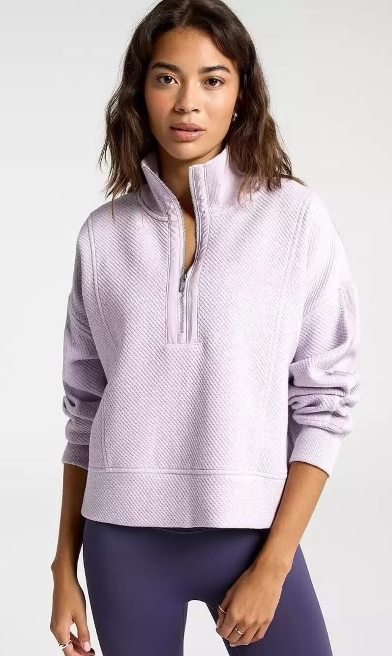 CALIA Women's Elevate Ripple 1/4 Zip Pullover lavender